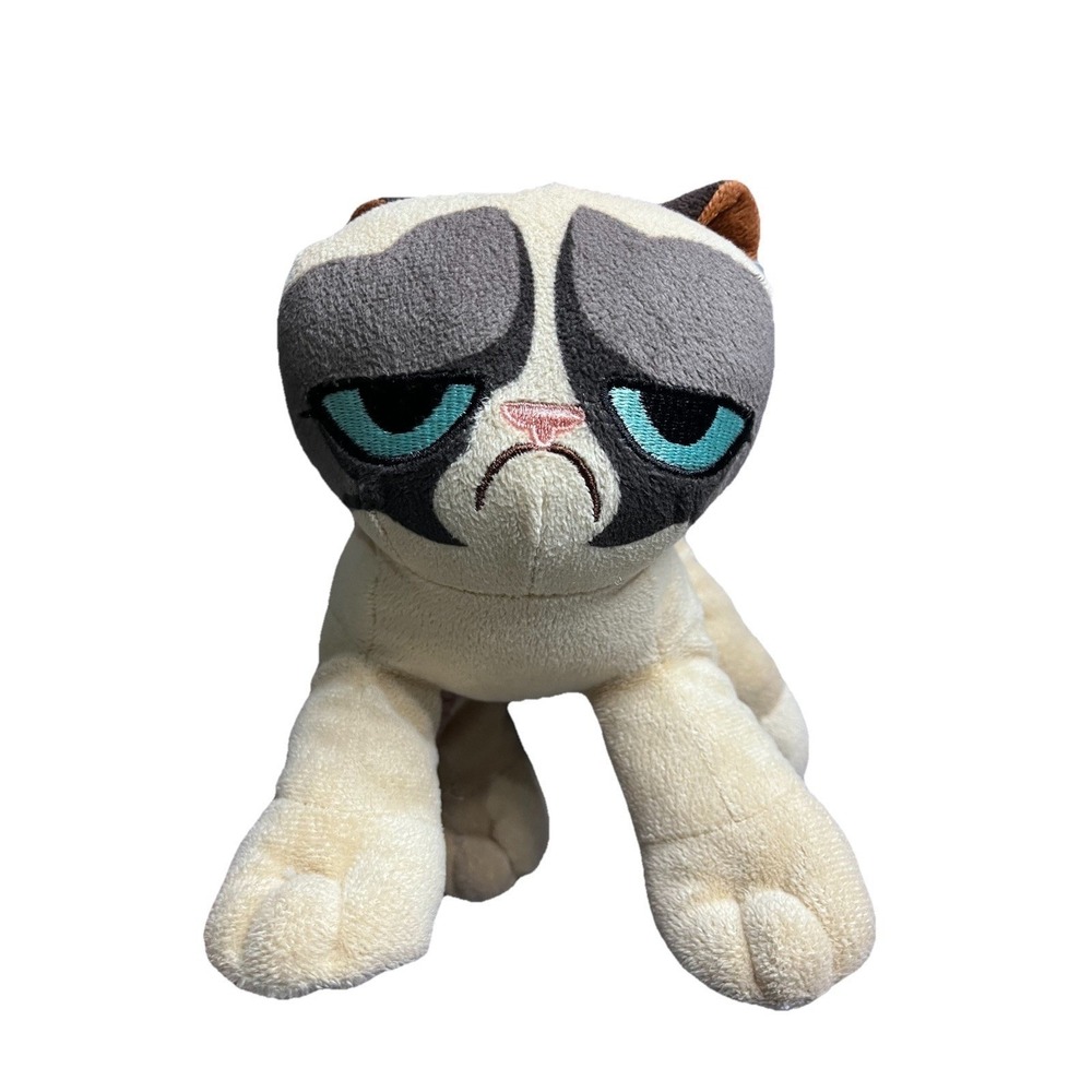 Official Grumpy Cat Plush Stuffed Animal Meme Cat Tan and Brown 8 inch